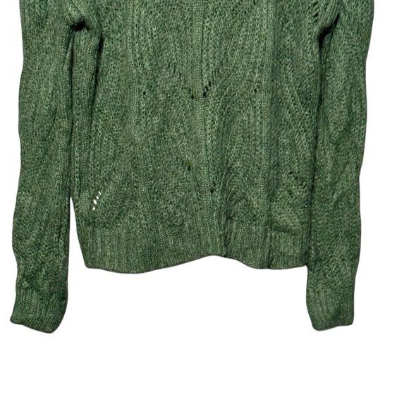 Madewell Chunky Knit Alpaca Fuzzy Dark Green Soft Pullover Sweater size XS - Picture 7 of 9